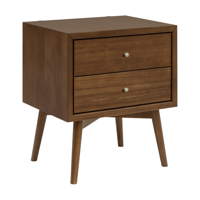 Palma Nightstand With USB Port, Natural Walnut