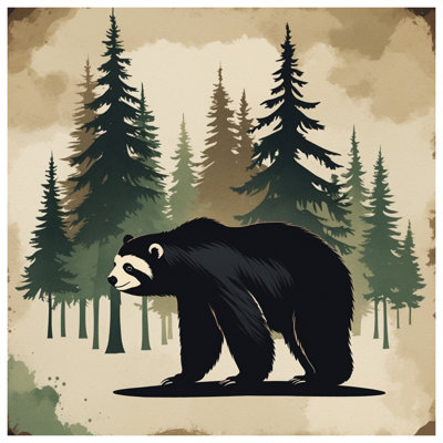 Black Bear In Forest Comforter