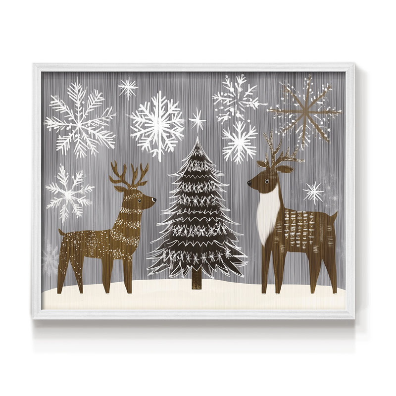 Chirstmas Art-CLXXV -Framed Print - Restickable, H 11 po x l 14 po, Blanc