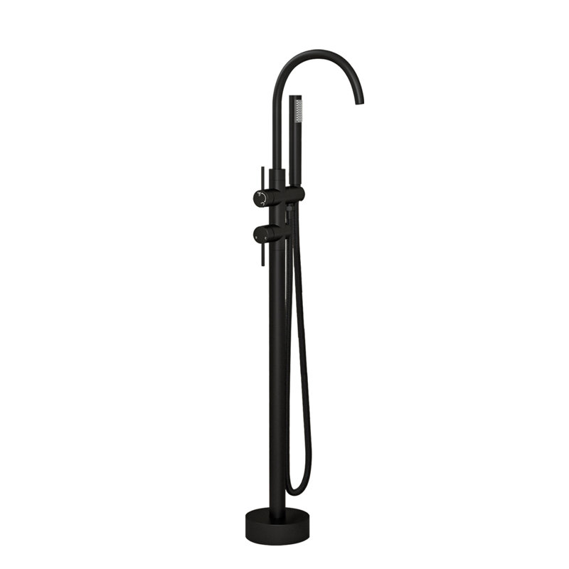 Freestanding Bathtub Faucet Floor Mount Tub Faucet, Matte Black