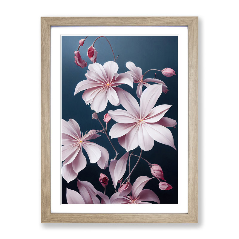 The Flowers - Single Picture Frame Print, 64cm H x 46cm W x 2cm D, Oak