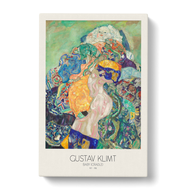 Baby Cradle With Border by Gustav Klimt - Wrapped Canvas, 60cm H x 40cm W x 3cm D