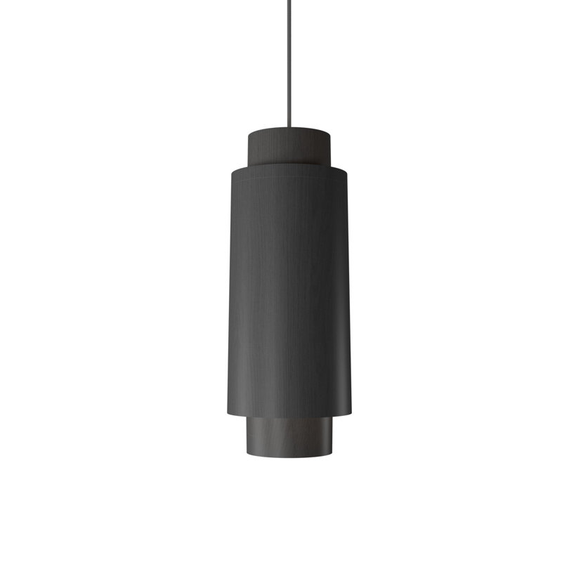 Luminaire suspendu cylindrique à 1 lumière, H 15,75 po x l 6,3 po x P 6,3 po, Gris organique