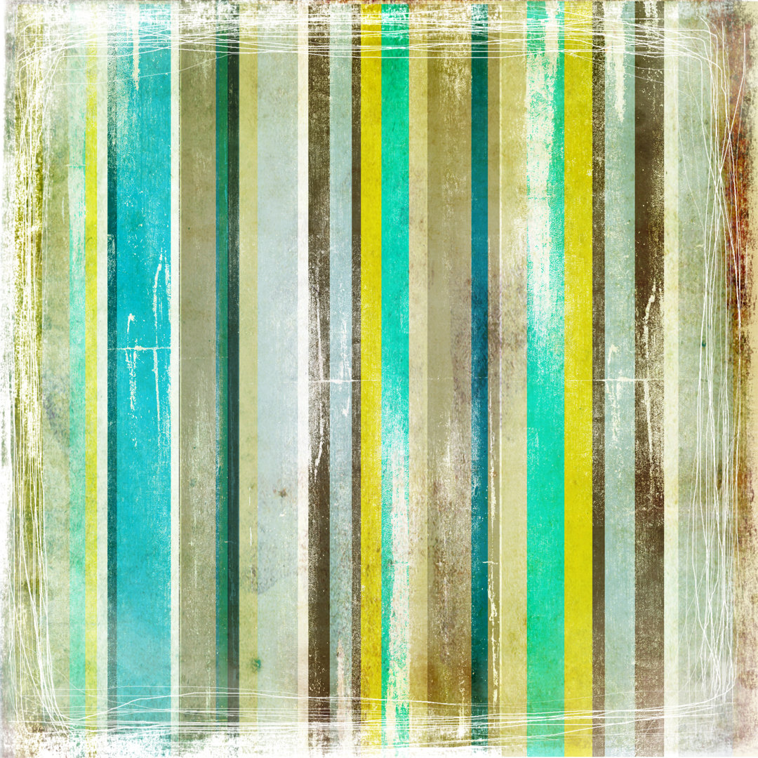 Shades Of Green Stripes von Freeartist - Kunstdrucke auf Leinwand