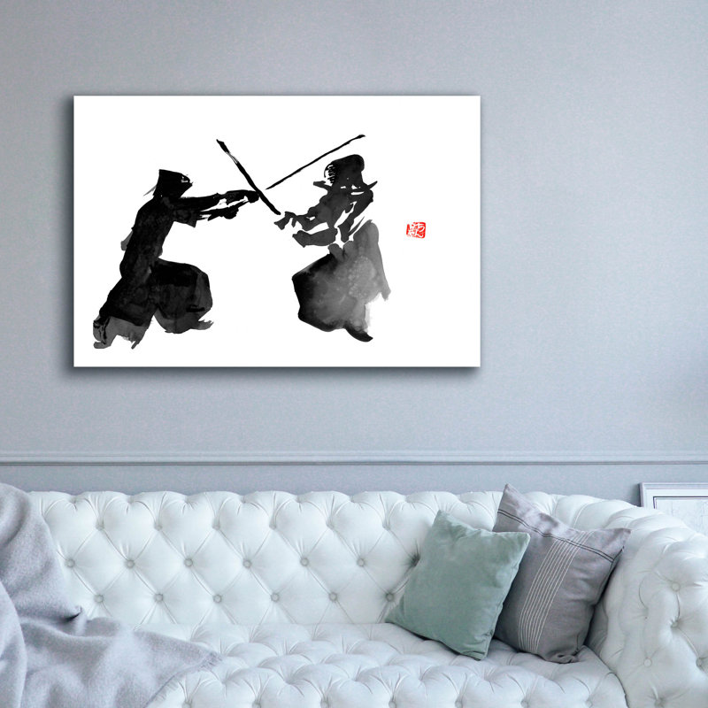'Kendo' by Pechane, Canvas Wall Art, 40" H x 60" W x 1.5" D
