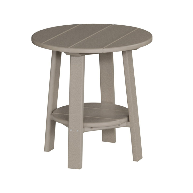 Table d’appoint en plastique Allicia, Bois vieilli