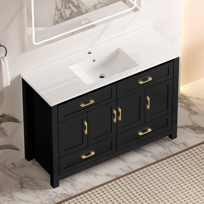 Meuble-lavabo 48 po avec lavabo en céramique