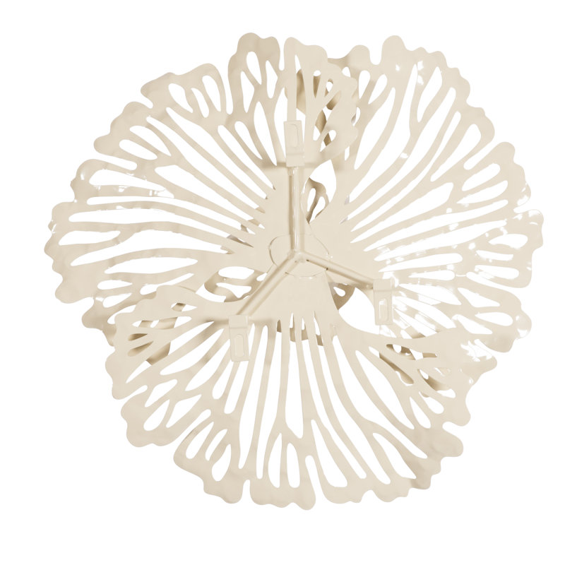 Flower Wall Art Extra Small Metal, Off White