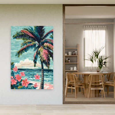 Art mural contemporain plage rétro