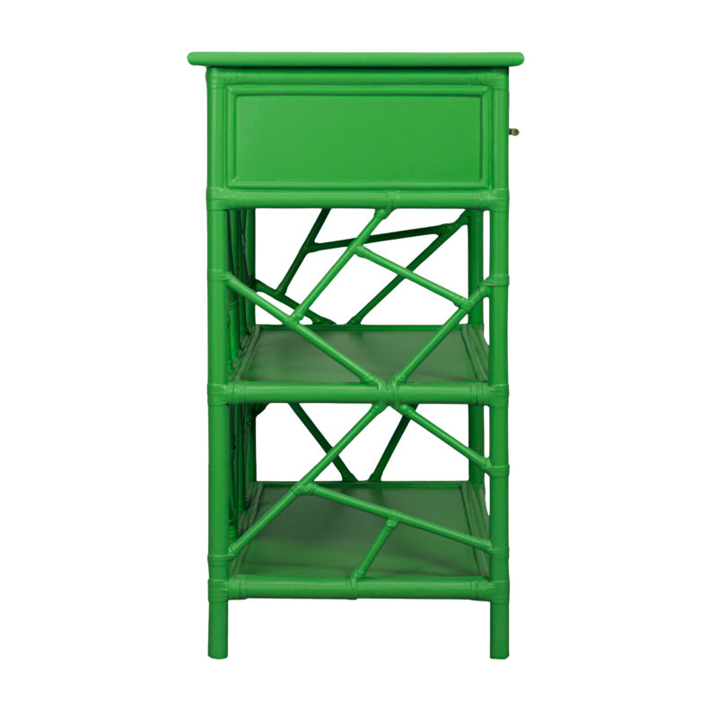 End Table with Storage, Bright Green