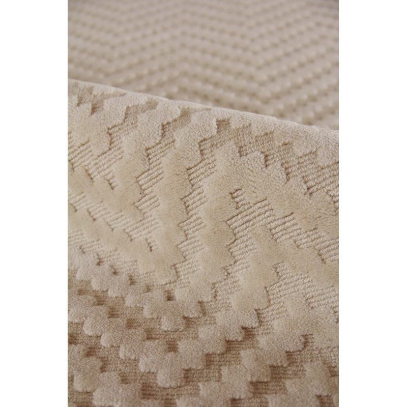 Demani Wool Chevron Area Rug in Linen, Rectangle 14' x 18'