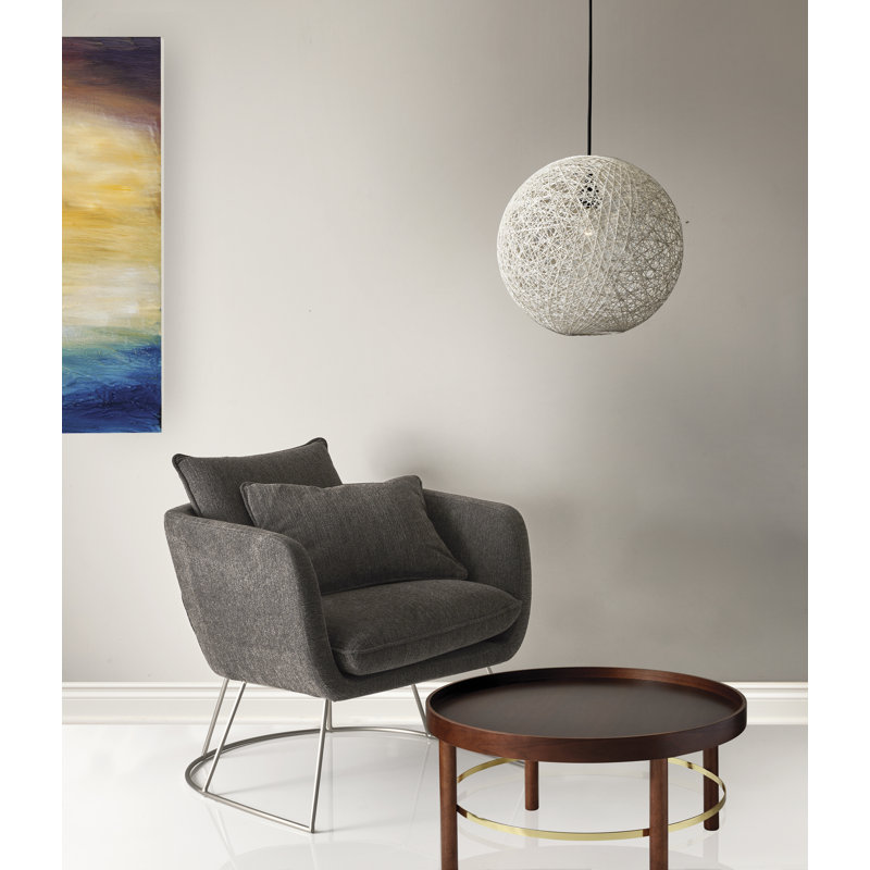 Aline 1 - Light Black Single Pendant, 13.5" H x 15" W x 15" D