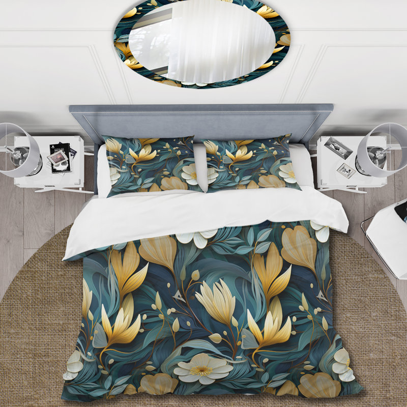 Ensemble de housse de couette Jungle Tropical Plams Composition II, Housse de couette pour très grand lit et 2 très