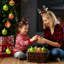 24 pièces de boules de Noël de 2,4 po - décorations suspendues rouge et vert à paillettes, canne de bonbon et menthe poivrée pour arbre de Noël et décorations des Fêtes