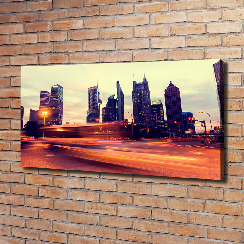 Shanghai at Night 1 Piece Wrapped Canvas Wall Art