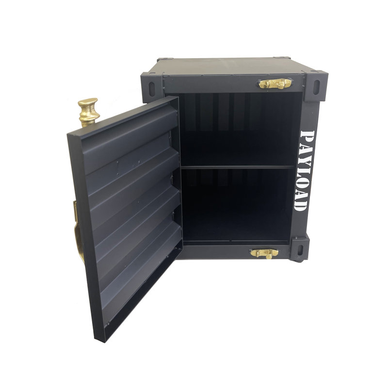Steel Top End Table, Black