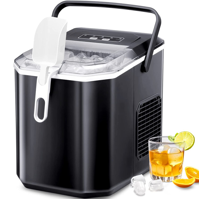 COWSAR 26 Lb. lb. Daily Production Bullet Ice Countertop Ice Maker,9 Ice Cubes Ready in 6 Mins,2 Ice Cube Sizes Available,Automatic Cleaning
