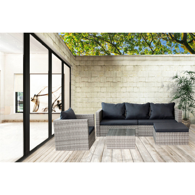 Ensemble de patio 4 pièces exquis pour la détente et le divertissement en plein air