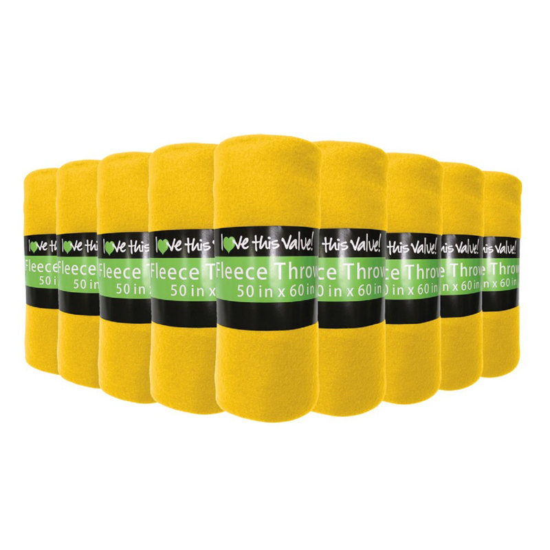 Yellow Lightweight Fleece Kids Unisex Throw Blanket