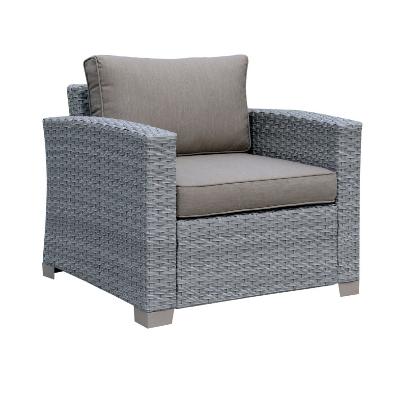 Chaise de patio avec coussins Layla-Jane, gris, gris