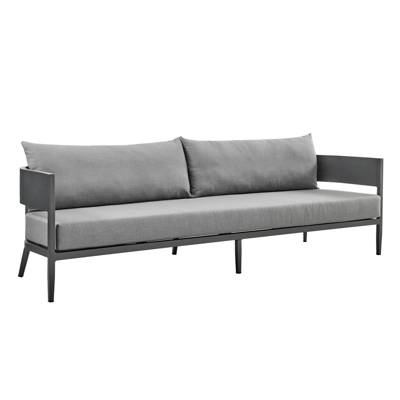 Menorca Dark Gray Aluminum Three-Seat Outdoor Sofa