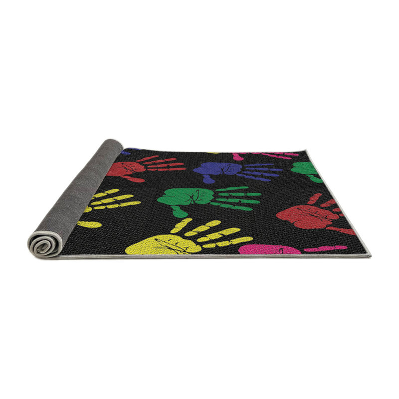 Noir/rouge/vert Tapis décoratif Dehner, Carré 4 pi