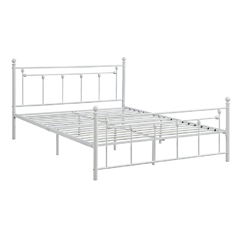 Base de lit plateforme en métal, White