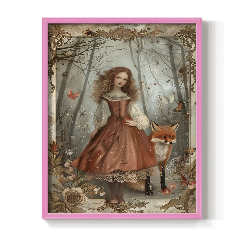 «WOMEN Series CDI», reproduction encadrée - bois massif, H 11 po x l 9 po, Rose