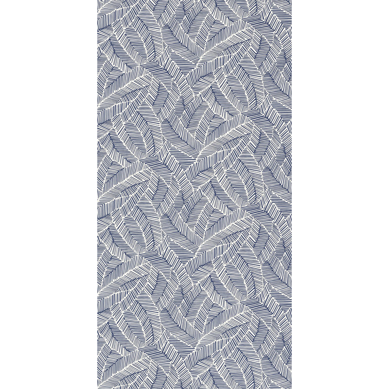Abstract Leaf Wallpaper, Navy Blue