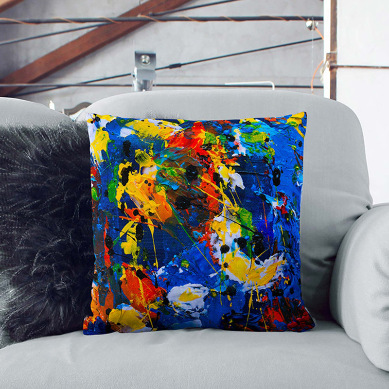 Abstract Square Cushion, White, 55 x 55 cm
