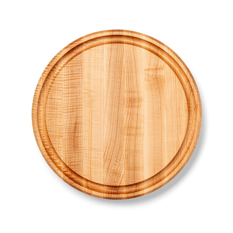 Chef's Collection Round Maple Cutting Board with Groove, 15" L x 15" W