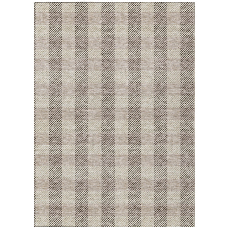 Colzie Washable Plaid Indoor / Outdoor Rug