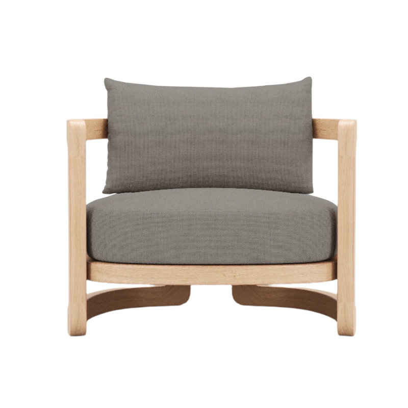 Muse Outdoor Teak Lounge Chair, Charcoal Gray 