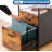 2 Drawer File Cabinet, Mobile Printer Stand With Open Storage Shelf-2114014371