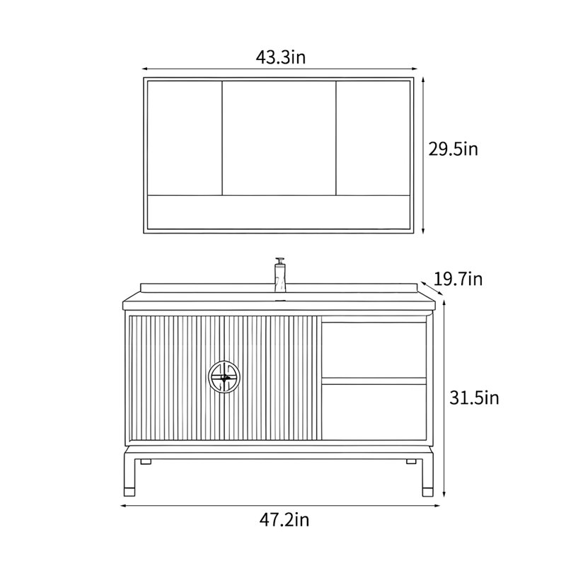 Chinese-style retro bathroom Vanity