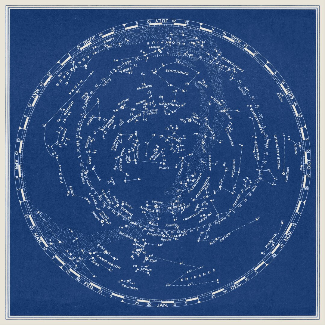 Leinwandbild Stars & Constellations Chart von Vision Studio