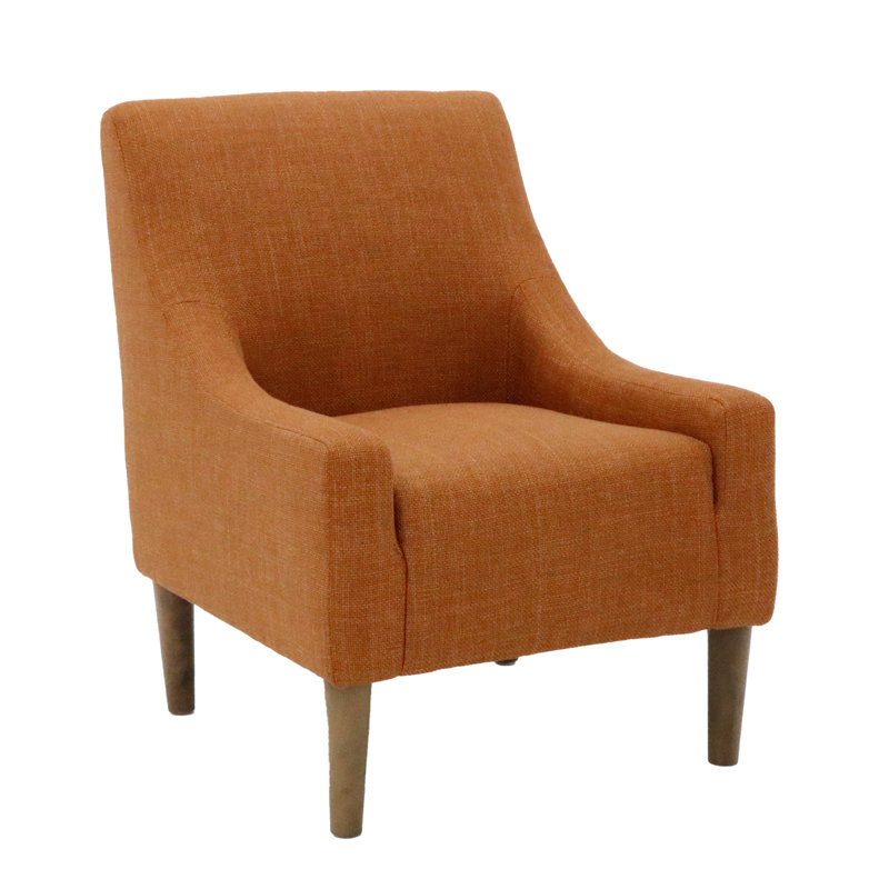 Shea Fabric Upholstered Armchair, Orange Polyester Blend