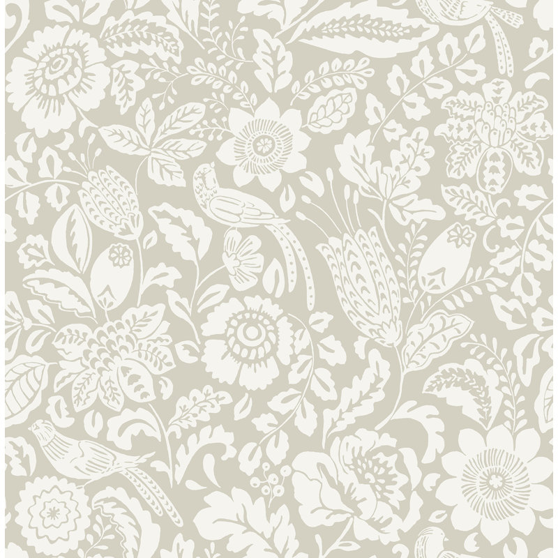 Marta Navy Floral Trail Wallpaper, Beige