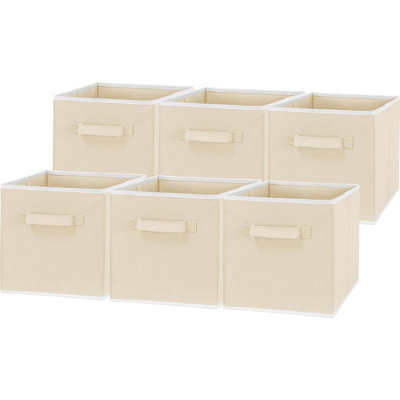 Foldable Cube Storage Bin, Brown - 6 Pack