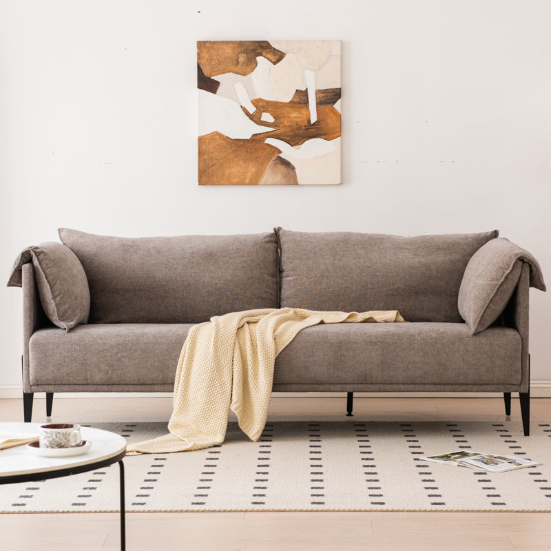 Veda 81.88" Upholstered Sofa, Gray