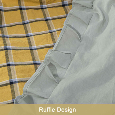 3 Piece Washed Ruffled Duvet Cover Set - Ultra Soft Breathable Bedding with Delicate Ruffles for Cozy Bedroom Decor