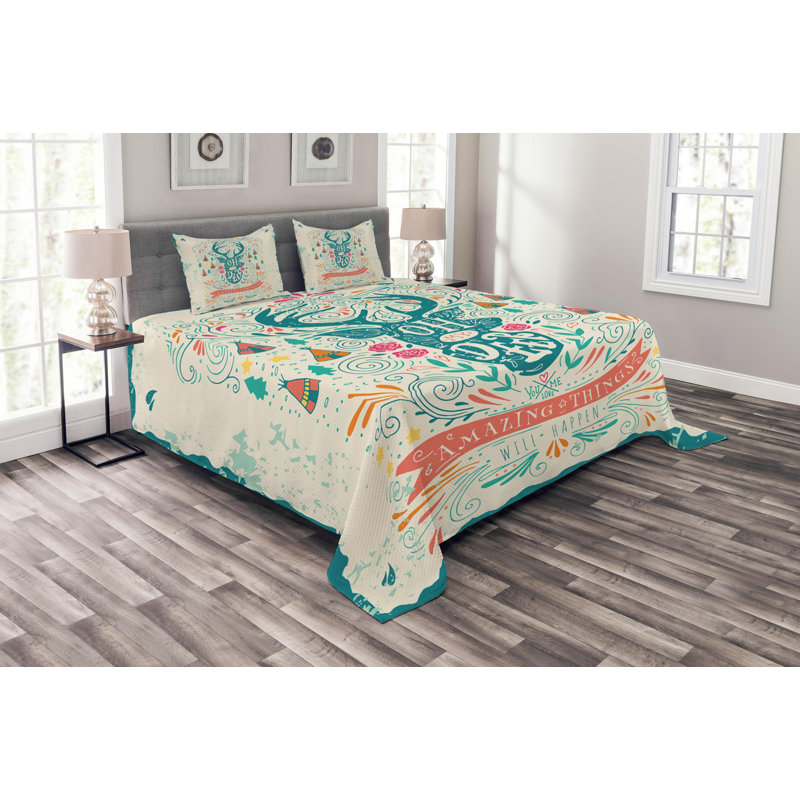 Rustic Polyester Coverlet, Queen Coverlet + 2 Shams