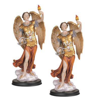 "2-PC Set" ICE ARMOR 12"H Archangel Uriel Statue Angel of Wisdom Holy Figurine  Figurine Statue Ornament Home/Room Decor and Perfect Gift Ideas for House Warming, Holidays and Birthdays Great Collectible Addition