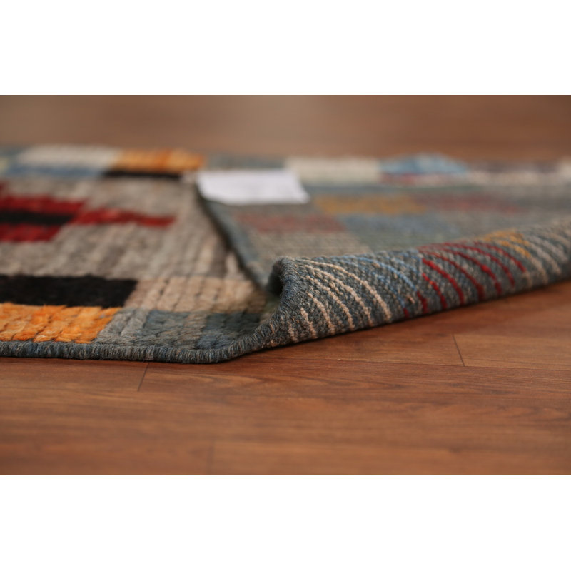 Checkered Wool Moroccan Oriental Runner Rug 3x10