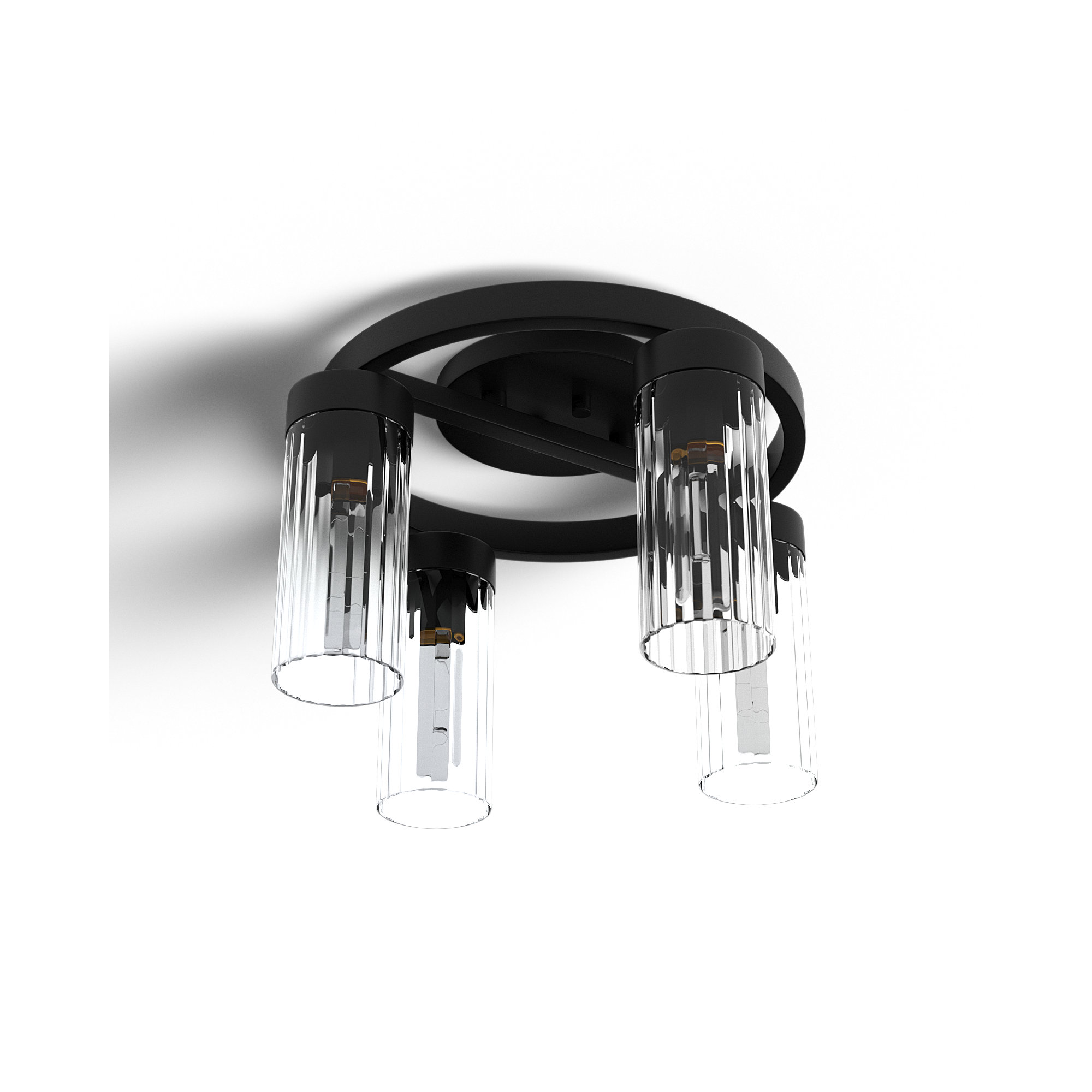Dominique 4 Light Glass Semi Flush Mount