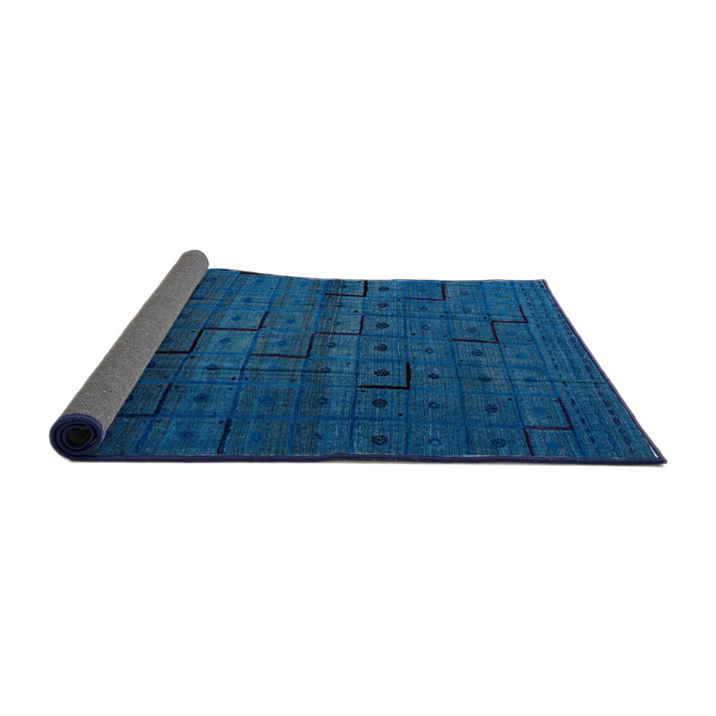 Tapis décoratif multicolore à motif abstrait, Rond 3 pi