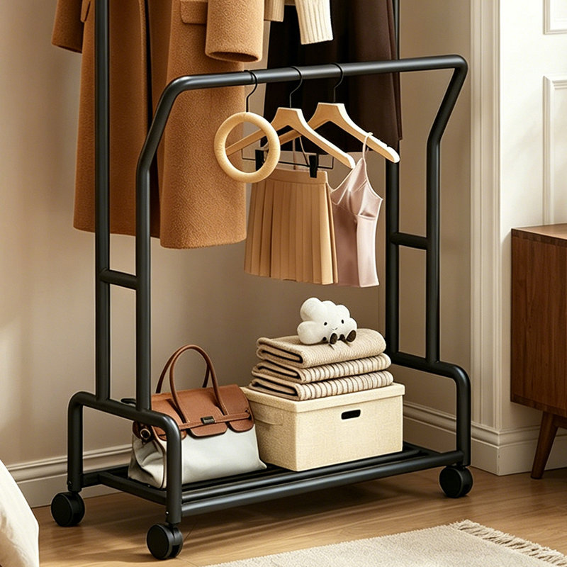 Rolling Entryway Coat Rack Organizer