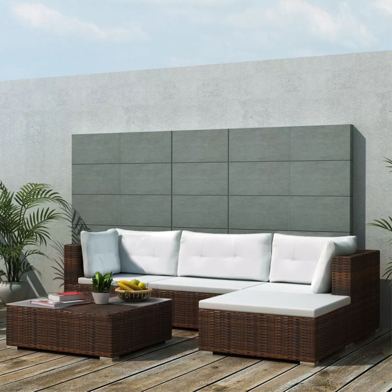Royals Sofa Seating Group with Cushions, Brown, Cream White