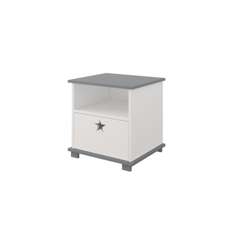 Rosaline 1 Drawer Nightstand, Grey