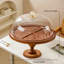 Assiette à gâteau ronde en bois pêche